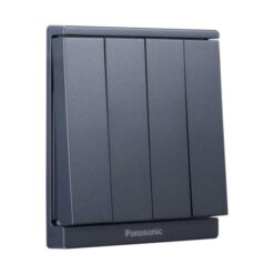 Bộ 4 công tắc B, 1 chiều, bắt vít, màu xám ánh kim WMF507MYH-VN