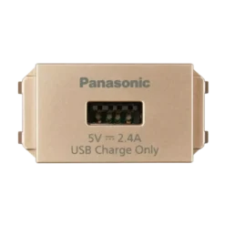 Ổ cắm sạc USB đơn dạng dọ, màu vàng ánh kim, WEF108107MYZ-VN