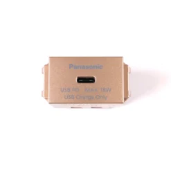 Ổ cắm sạc USB đơn dạng dọc, màu vàng ánh kim WEF412417MYZ-VN